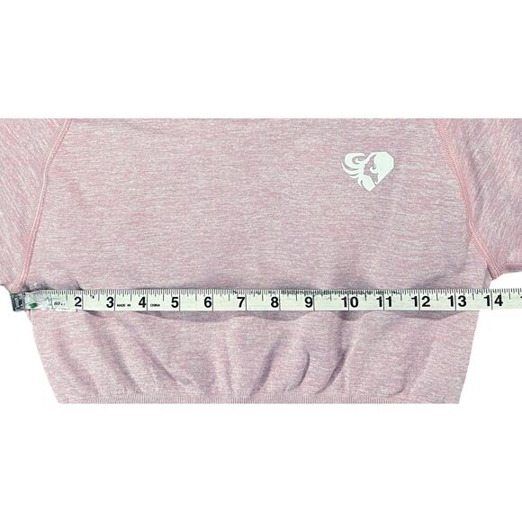 Womens Best Move Workout Crop Top XS/S Light Pink Marl Seamless Long Sleeve - Picture 5 of 9